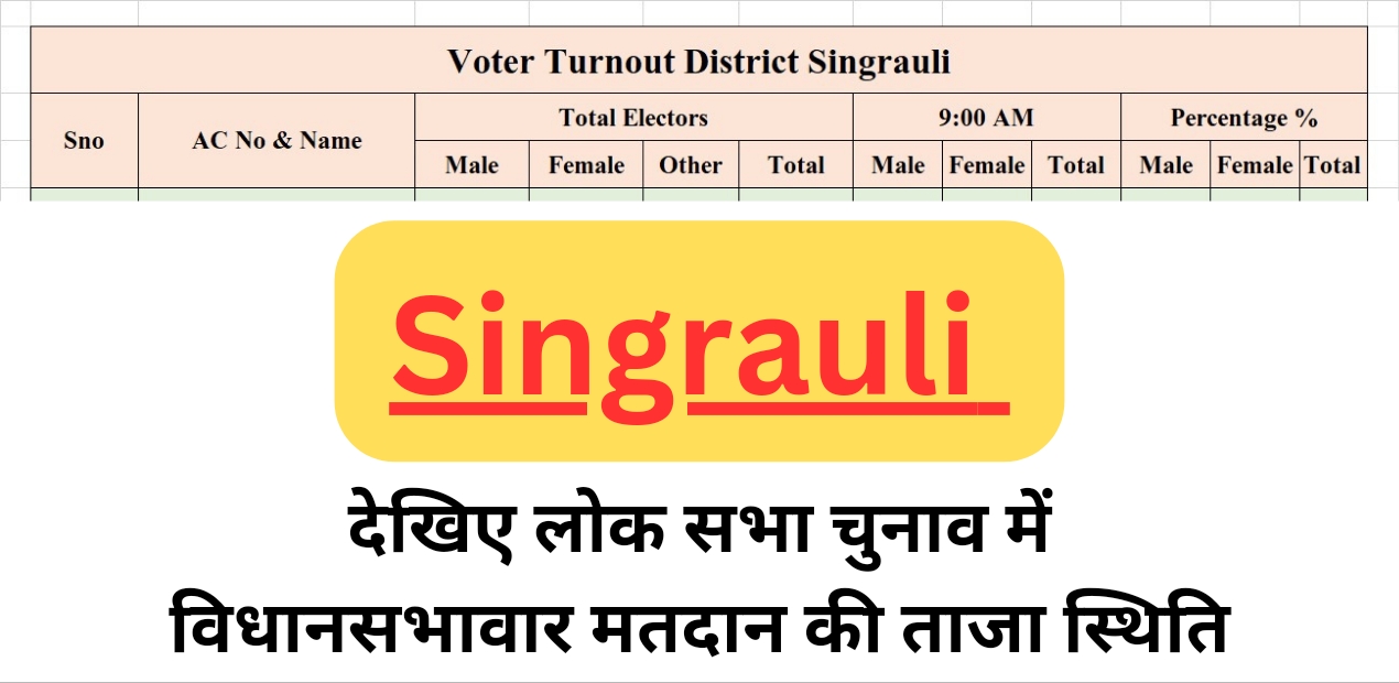 Singrauli Breaking: सिंगरौली के लोकसभा केंद्रों में सुबह 9 बजे तक कितना मतदान हुआ?; देखिए ताजा रिपोर्ट