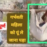 Viral video: गर्भवती महिला को इलाज करने लकडी के डंडे में कपड़ा बांधकर और उसमें बैठकर ले गए; जानिए