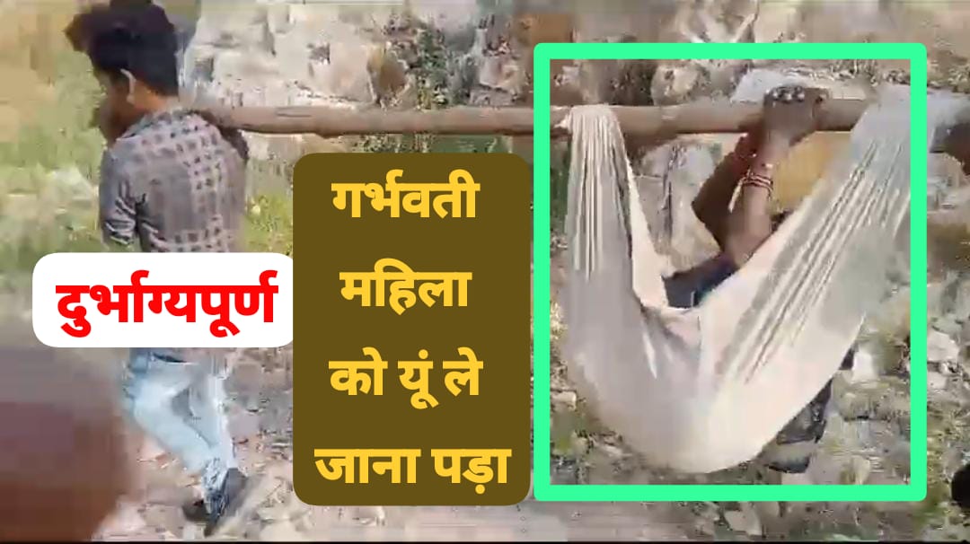 Viral video: गर्भवती महिला को इलाज करने लकडी के डंडे में कपड़ा बांधकर और उसमें बैठकर ले गए; जानिए