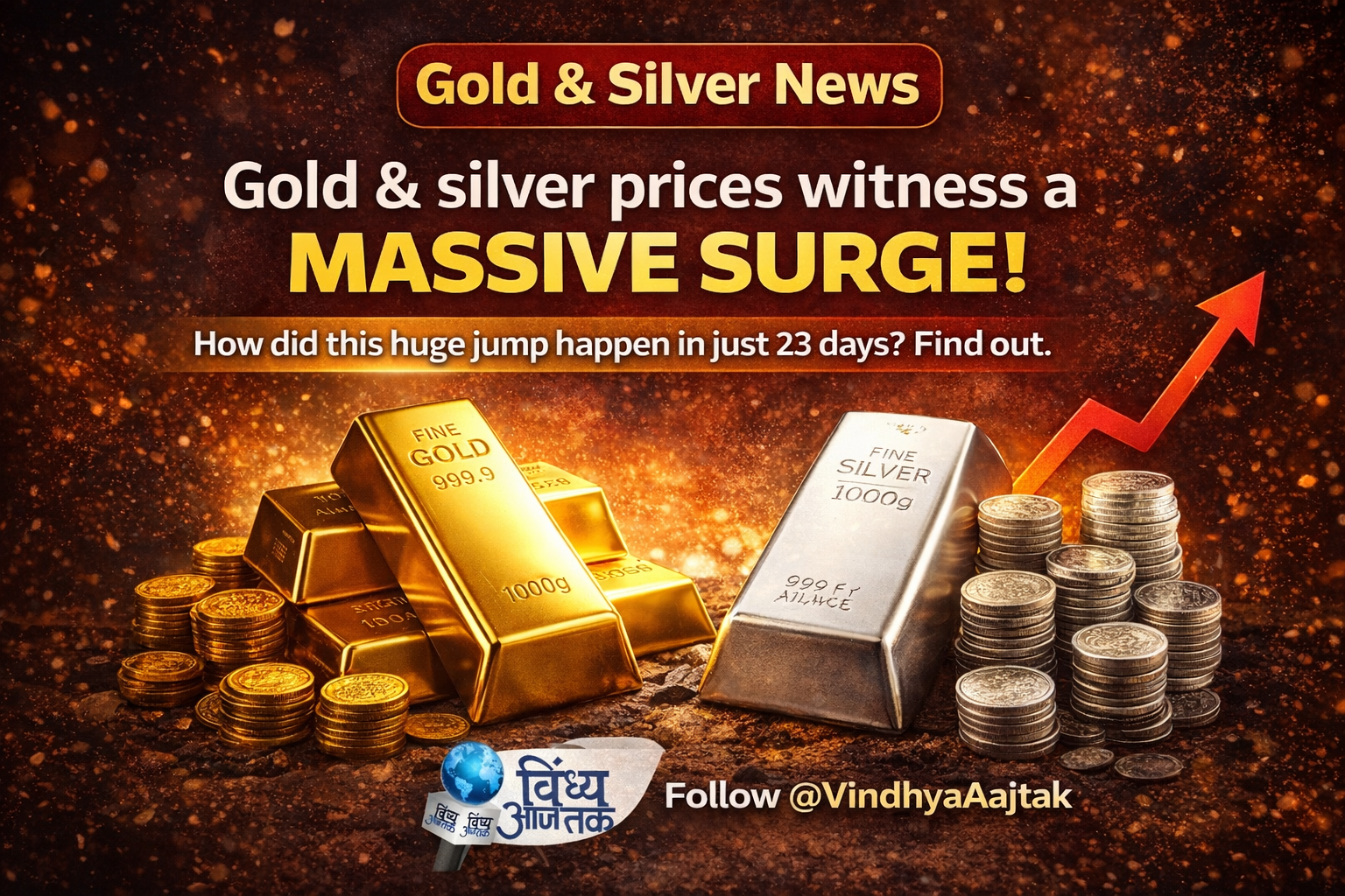 Gold and Silver News :  सोना-चांदी में भूचाल, 23 दिन में कैसे आया भारी उछाल?; जानिये